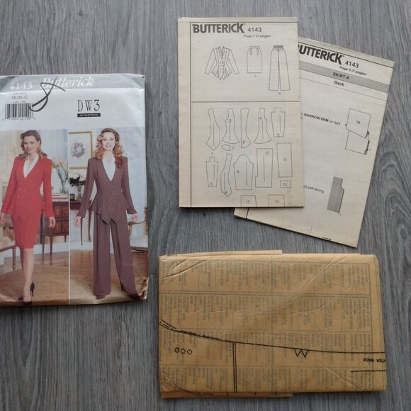 Top Skirt Pants Suit Sewing Pattern Plus Size 18-22 Butterick 4143 UNCUT - Picture 10 of 11
